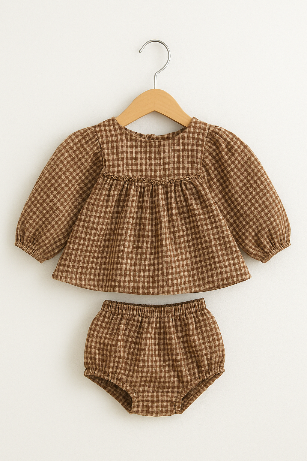 Blouse + Shorts Gingham Set