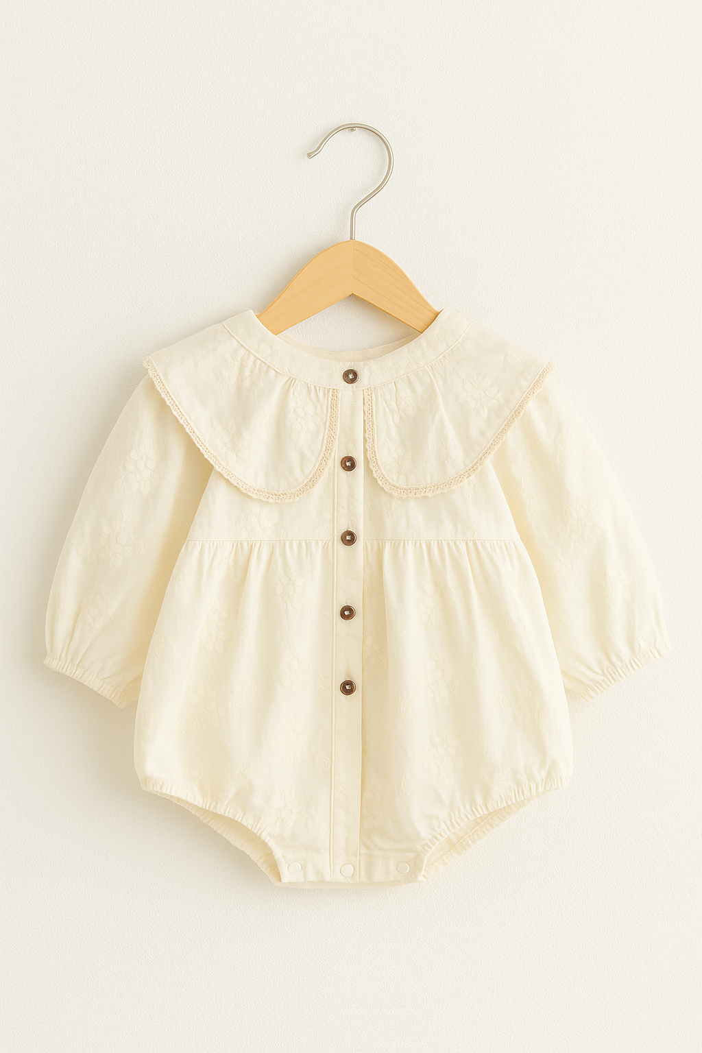 Textured Shirt Collar Onesie