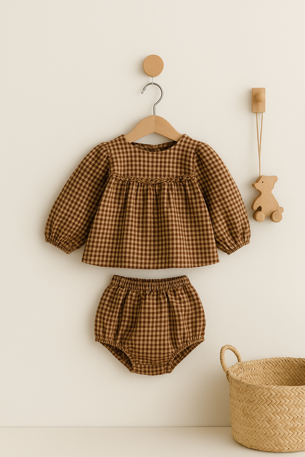 Blouse + Shorts Gingham Set